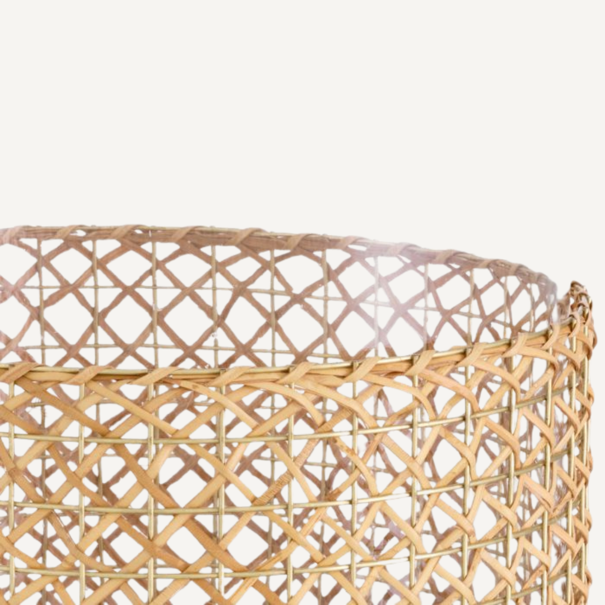 Photophore doré en rotin | Eichholtz Zimmerman L | REMO-HOME, mobilier et décoration d'intérieur