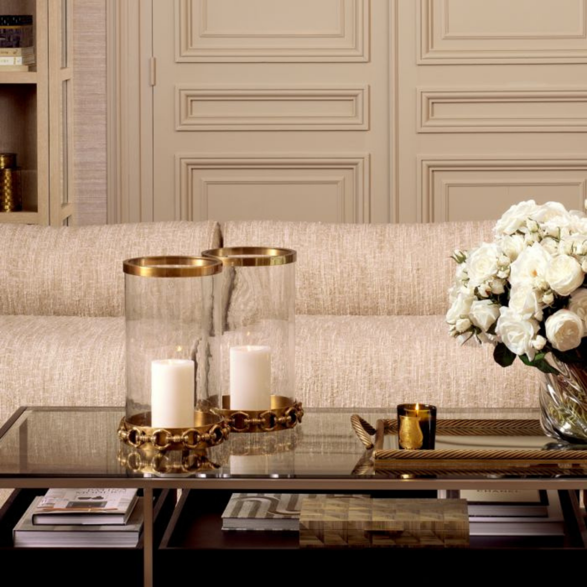 Photophore doré en verre | Eichholtz Clementine L | REMO-HOME, mobilier et décoration d'intérieur