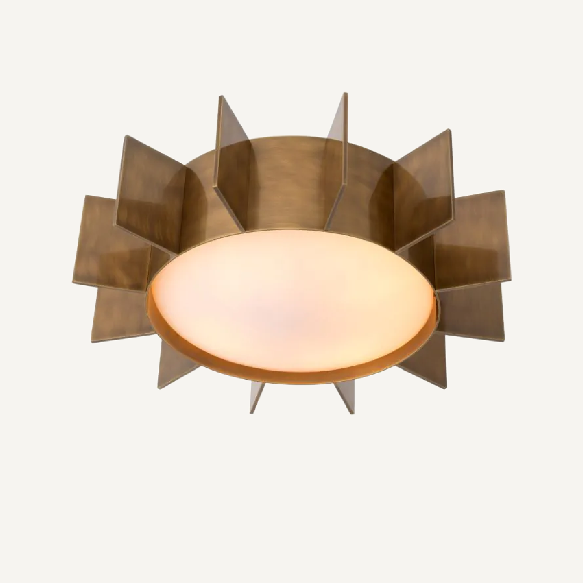 Plafonnier doré en verre blanc | Eichholtz Mario | REMO-HOME, mobilier et décoration d'intérieur