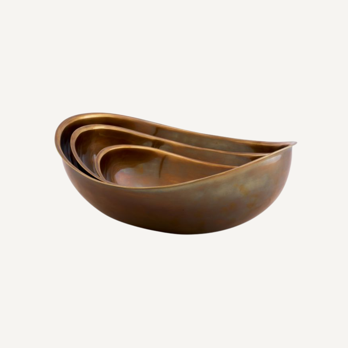 Plateau décoratif en laiton vieilli (lot de 3) | Eichholtz Sena | REMO-HOME, mobilier et décoration d'intérieur