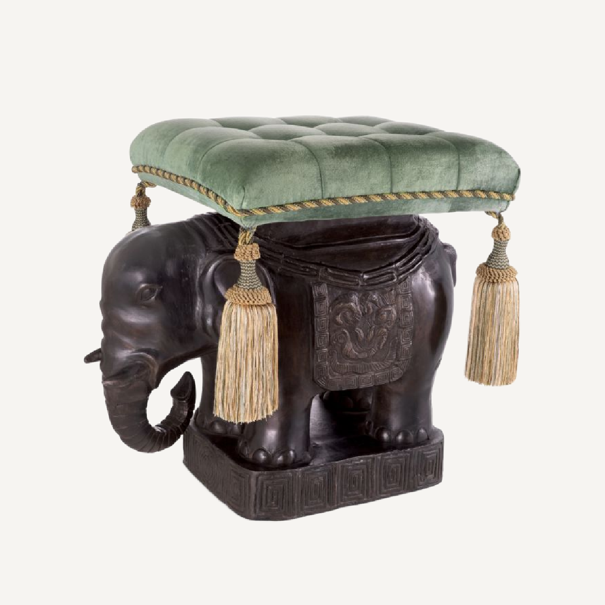 Pouf en bronze et velours vert | Eichholtz Elephant | REMO-HOME, mobilier et décoration d'intérieur