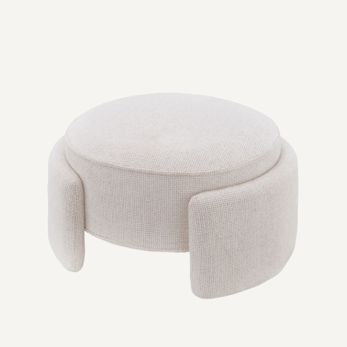 Pouf en tissu blanc cassé | Eichholtz Ortega | REMO-HOME, mobilier et décoration d'intérieur