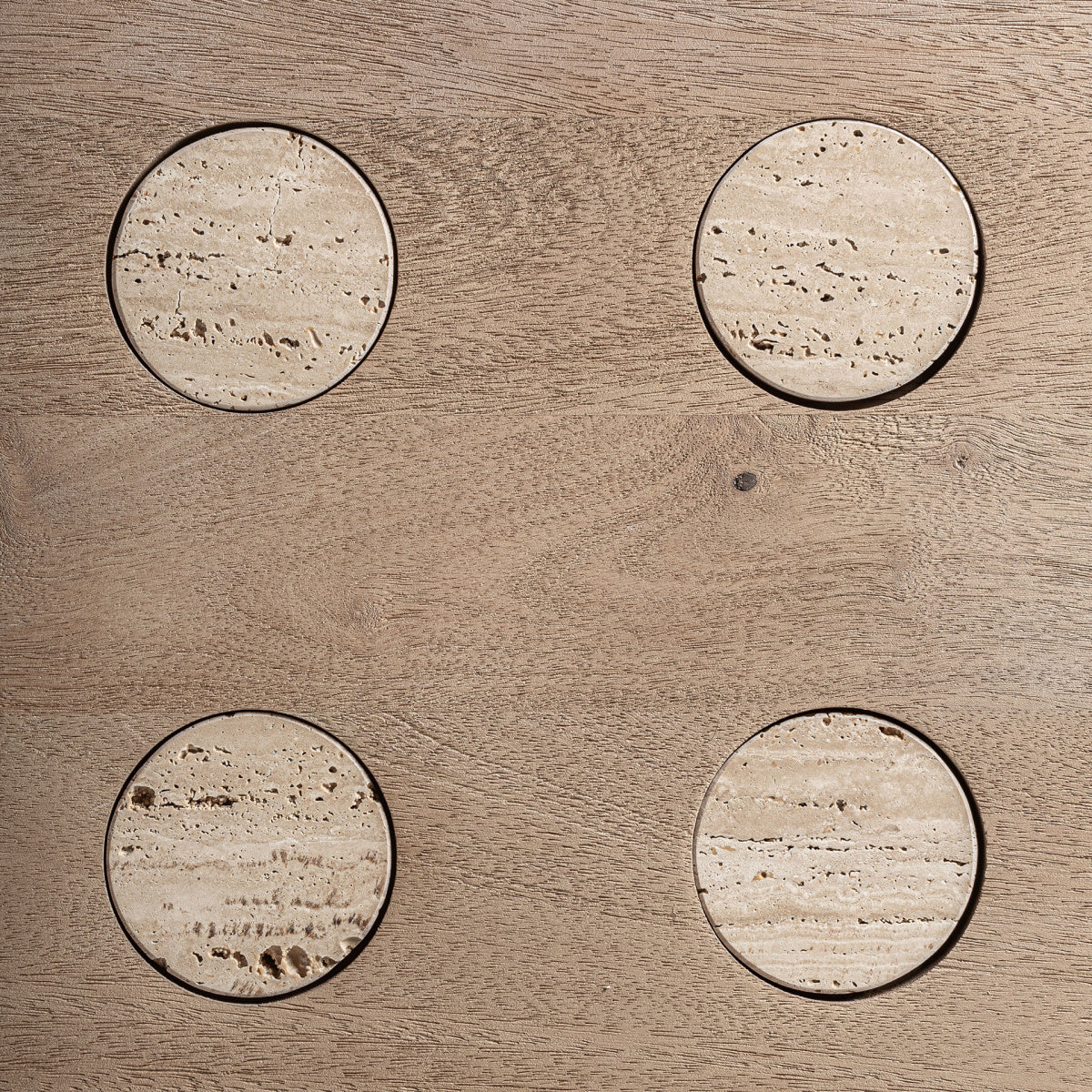 Table à manger carrée en manguier/travertin | VICAL Jacquard | REMO-HOME, mobilier design et décoration d'intérieur