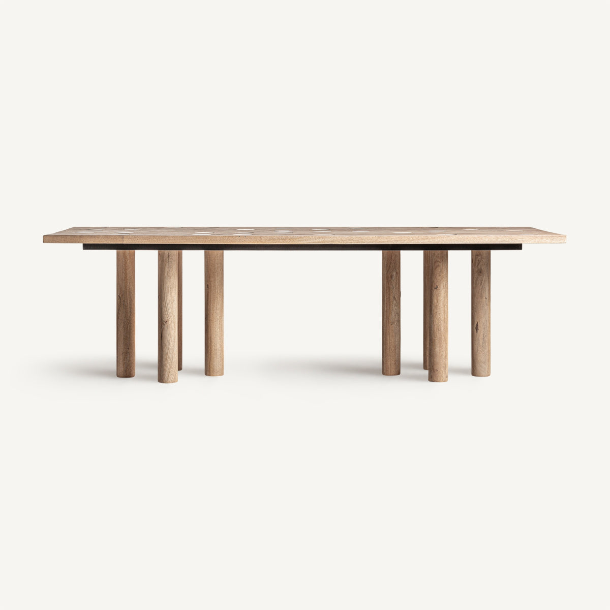 Table à manger en bois de manguier/travertin | VICAL Jacquard | REMO-HOME, mobilier design et décoration d'intérieur