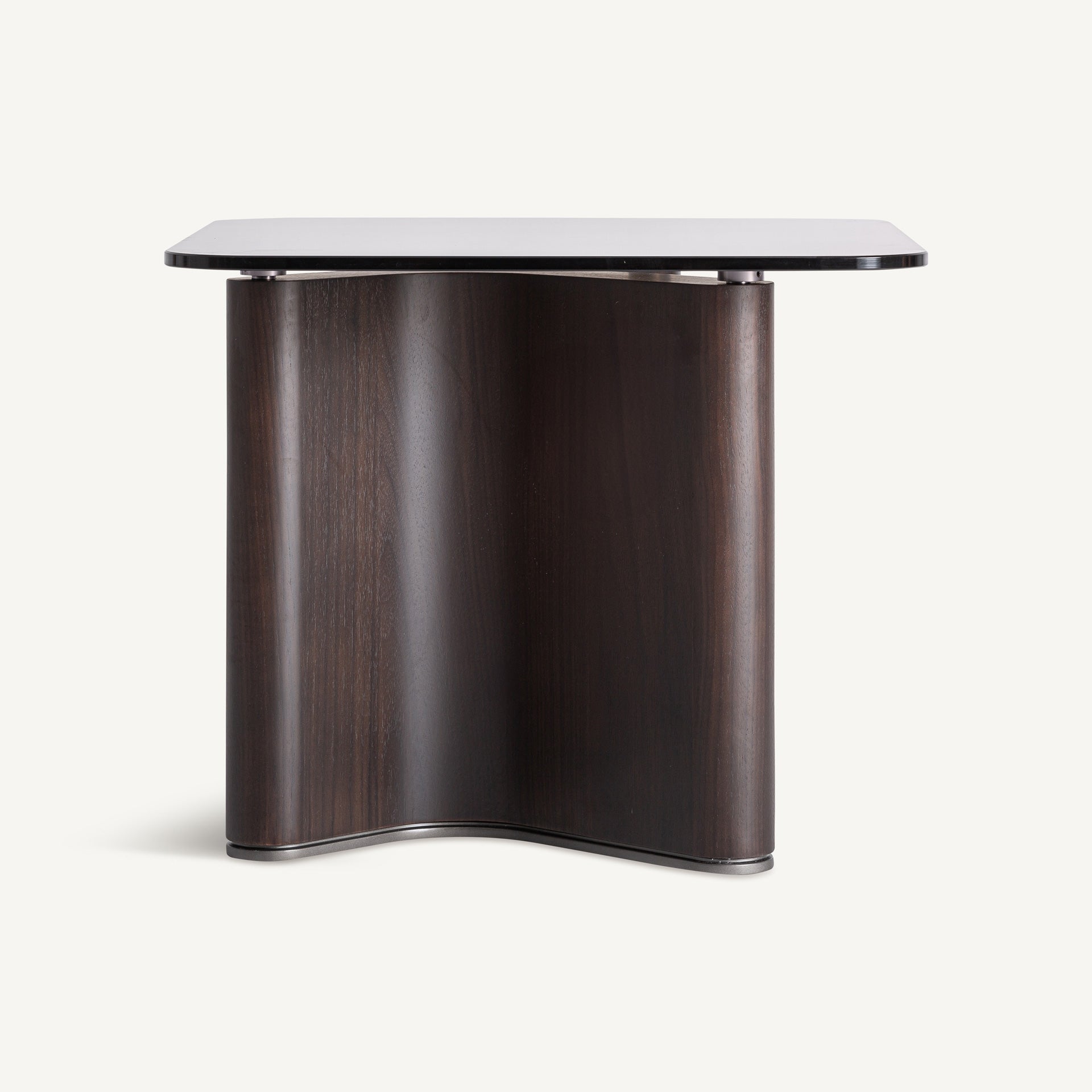 Table basse carrée bois frêne noir et verre fumé 50cm | VICAL Bransby | REMO-HOME, mobilier design et décoration d'intérieur