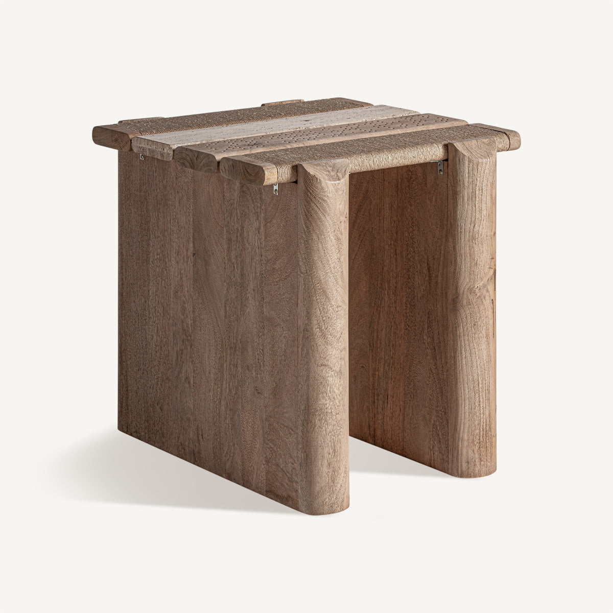 Table basse carrée en manguier/travertin | VICAL Jacquard | REMO-HOME, mobilier design et décoration d'intérieur