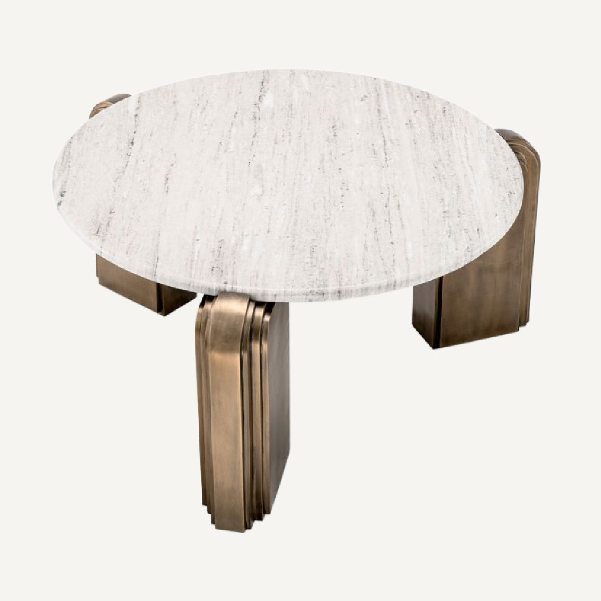 Table basse dorée en marbre beige | Eichholtz Albion | REMO-HOME, mobilier et décoration d'intérieur