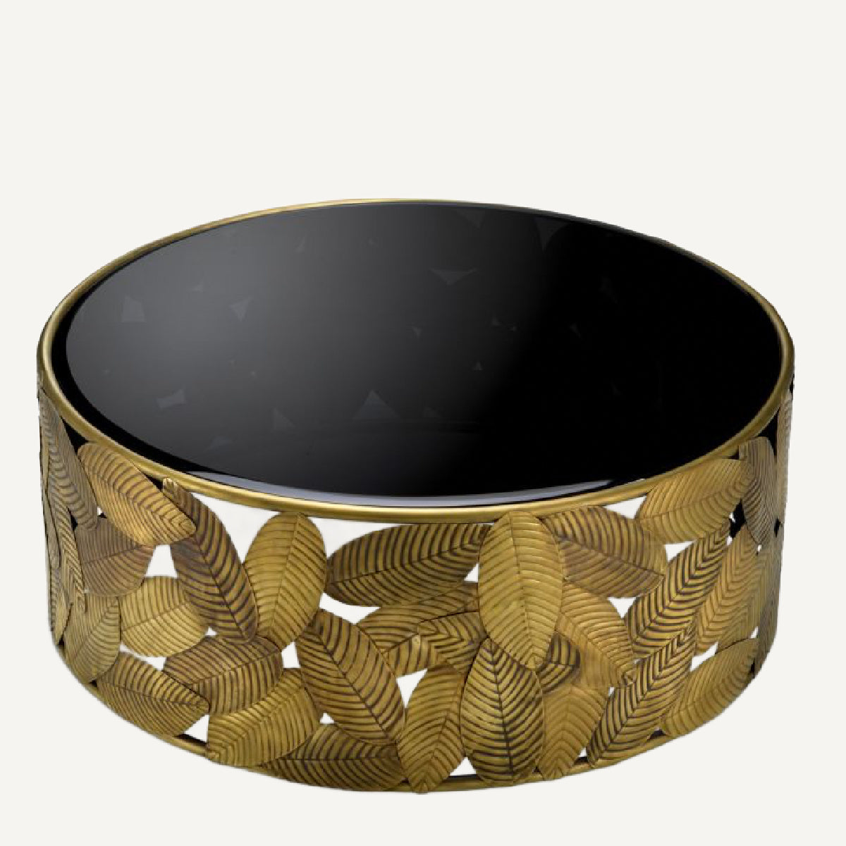 Table basse dorée en verre noir | Eichholtz Botanico | REMO-HOME, mobilier et décoration d'intérieur