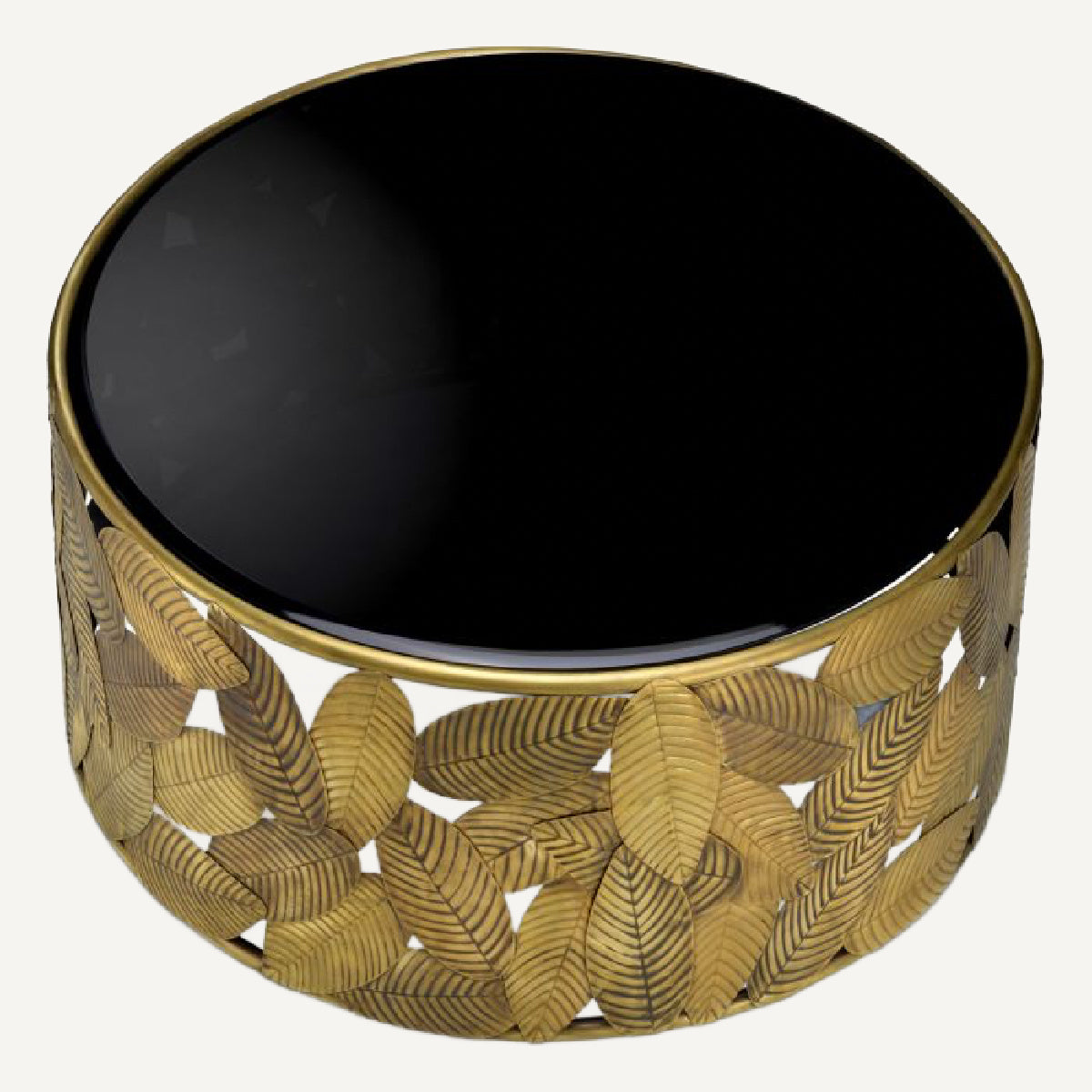Table basse dorée en verre noir | Eichholtz Botanico | REMO-HOME, mobilier et décoration d'intérieur