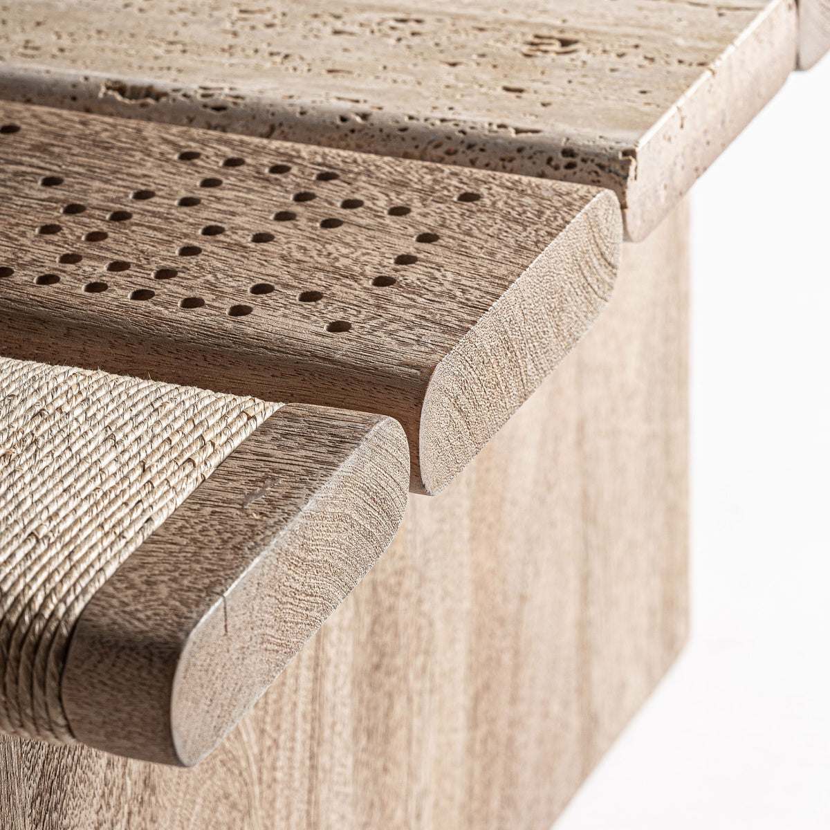 Table basse en bois et travertin | VICAL Jacquard | REMO-HOME, mobilier design et décoration d'intérieur