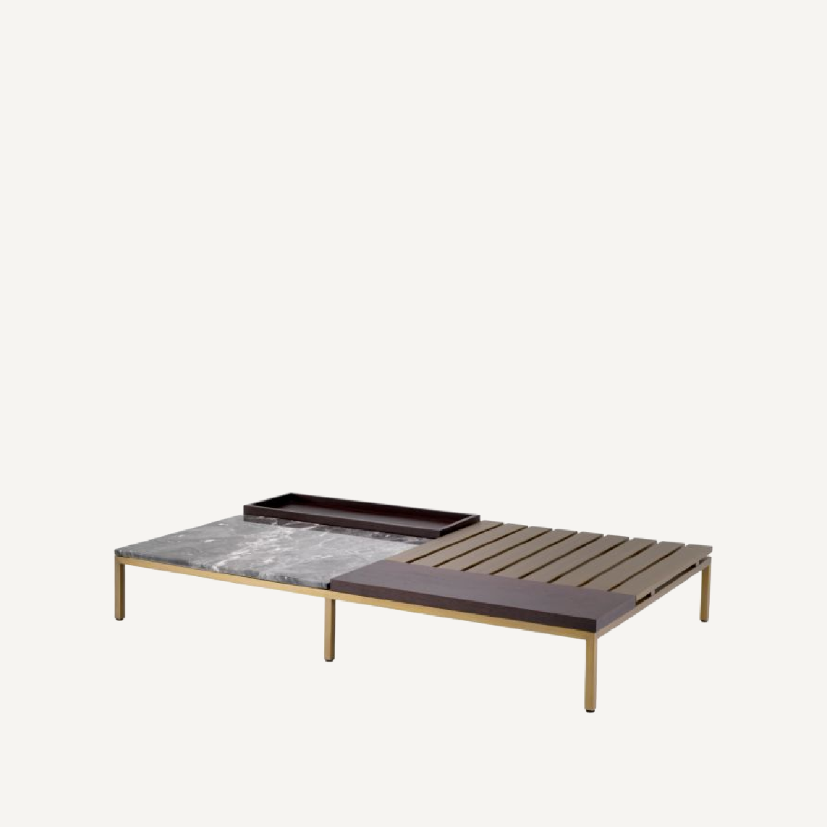 Table basse en laiton brossé et marbre gris | Eichholtz Forma | REMO-HOME, mobilier et décoration d'intérieur