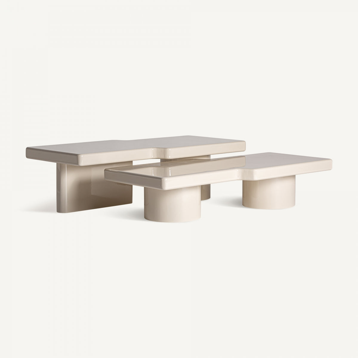 Table basse en mélaminé crème (lot de 2) | Vical Novara | REMO-HOME, mobilier et décoration d'intérieur