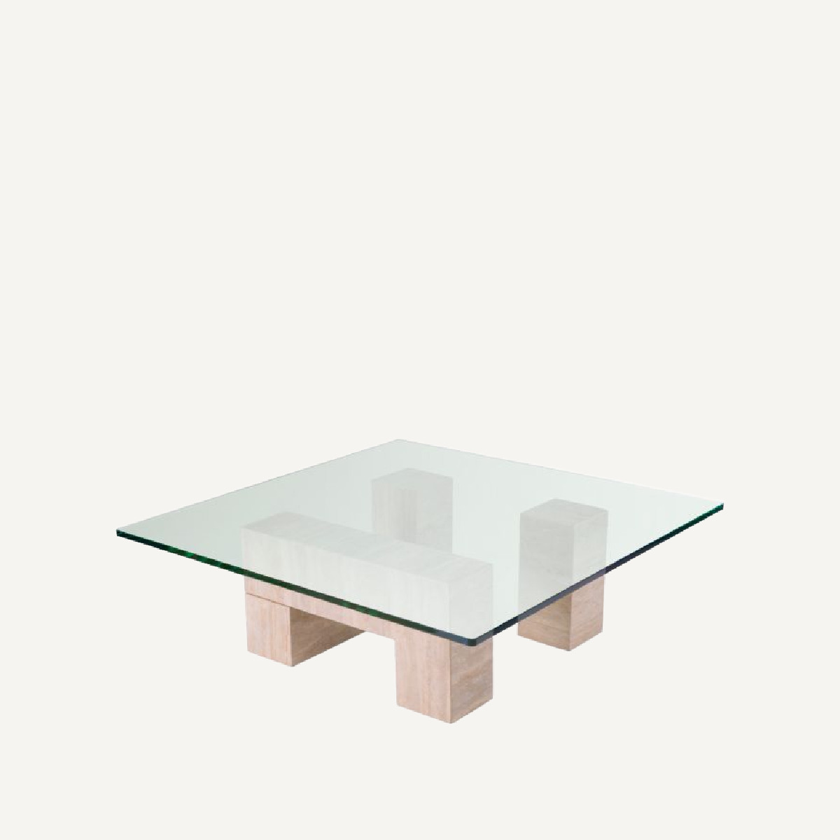Table basse en travertin et verre transparent | Eichholtz Ikal | REMO-HOME, mobilier et décoration d'intérieur