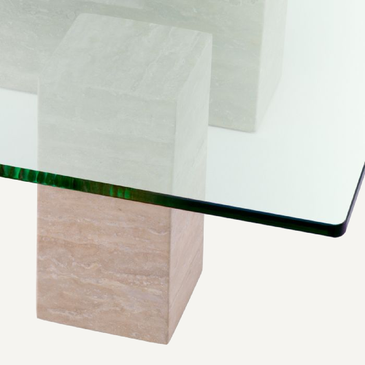 Table basse en travertin et verre transparent | Eichholtz Ikal | REMO-HOME, mobilier et décoration d'intérieur