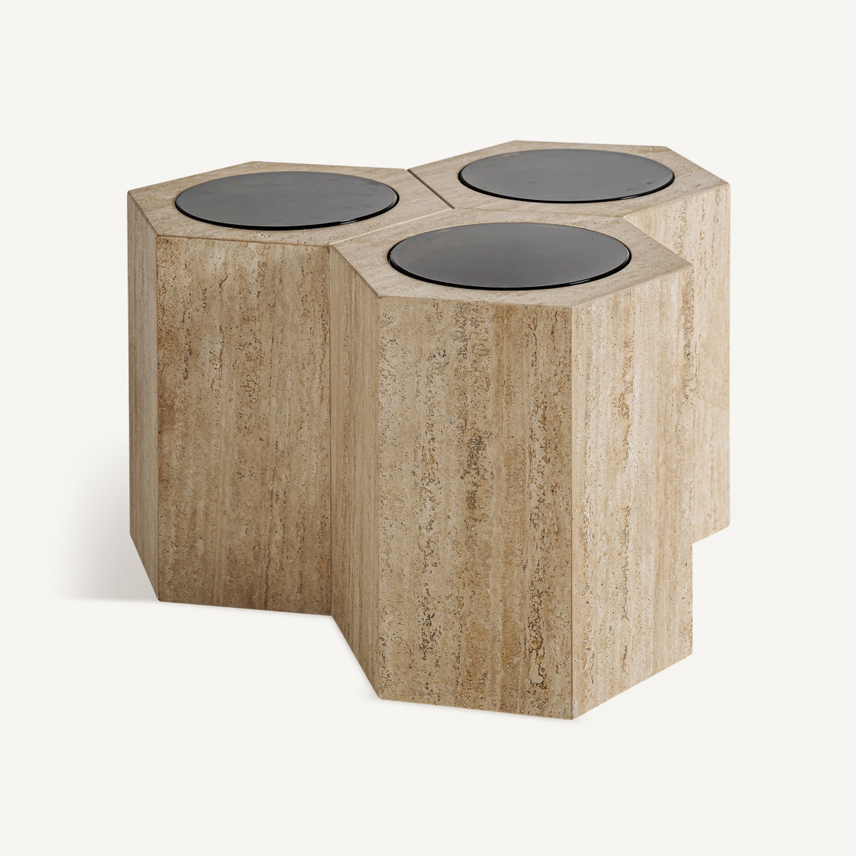 Table basse en travertin (lot de 3) | Vical Thiennes | REMO-HOME, mobilier et décoration d'intérieur