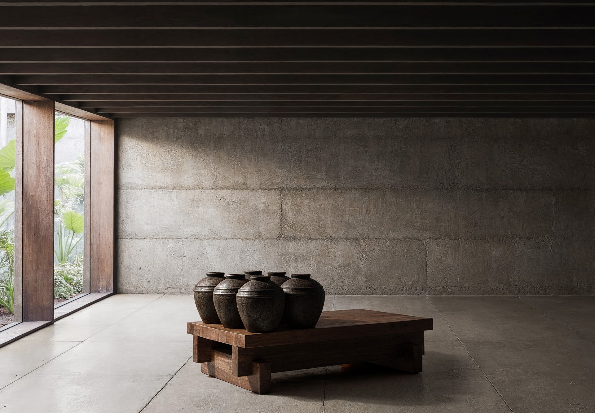 Table basse rectangulaire en bois récupéré | VICAL Brutaliste | REMO-HOME, mobilier design et décoration d'intérieur