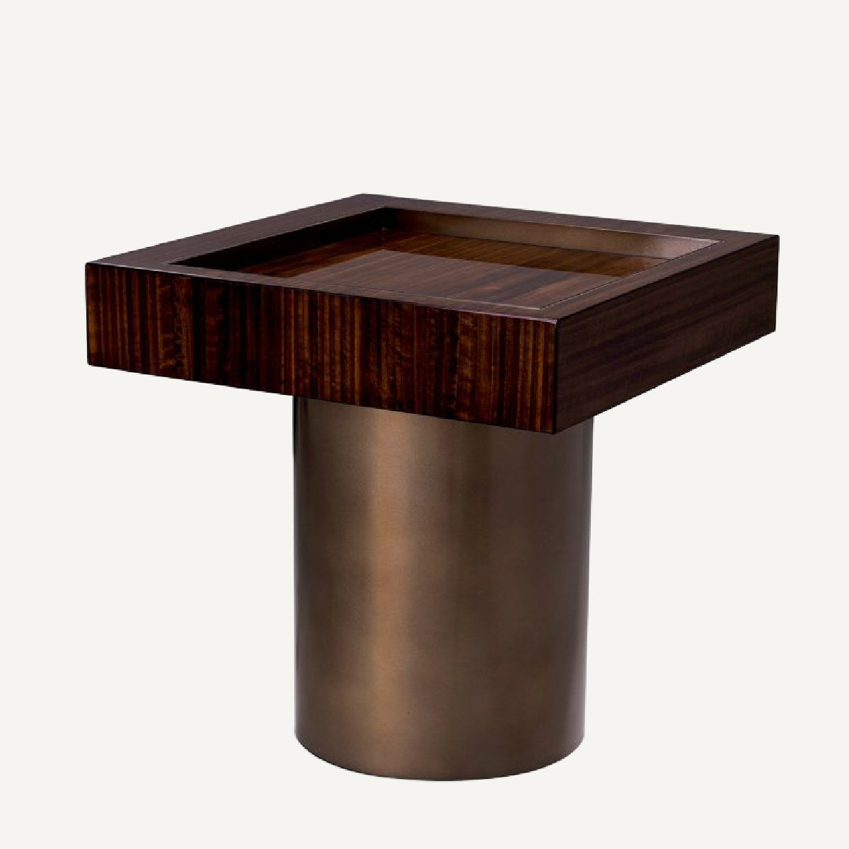 Table d'appoint carrée en bois d'eucalyptus brillant | Eichholtz Otus | REMO-HOME, mobilier et décoration d'intérieur