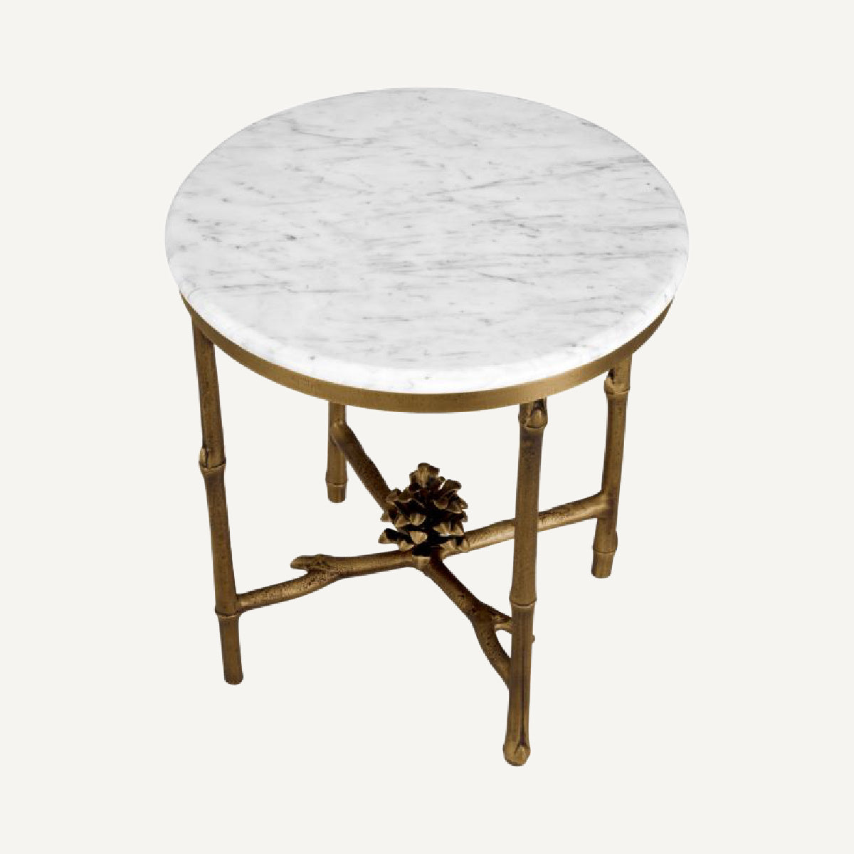 Table d'appoint dorée en marbre blanc | Eichholtz Pigna | REMO-HOME, mobilier et décoration d'intérieur