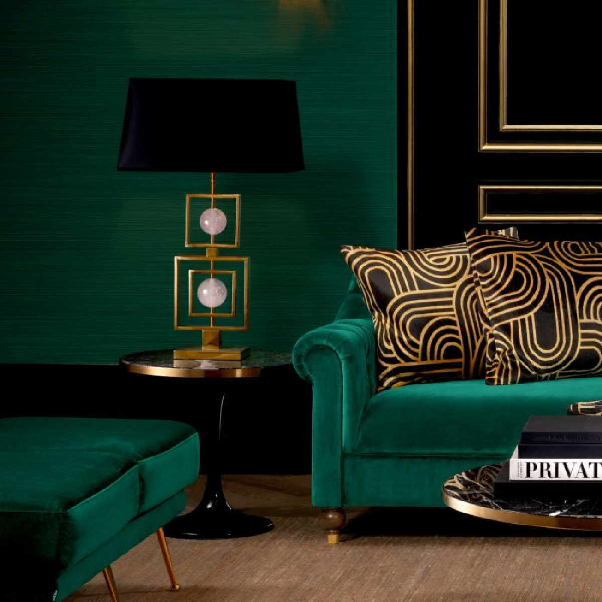 Table d'appoint dorée en résine noire | Eichholtz Parme | REMO-HOME, mobilier et décoration d'intérieur