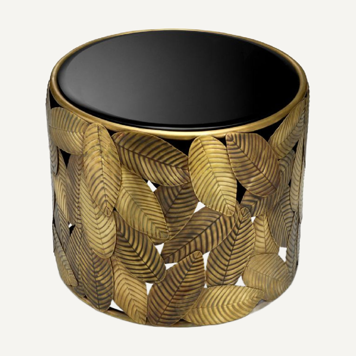 Table d'appoint dorée en verre noir | Eichholtz Botanico | REMO-HOME, mobilier et décoration d'intérieur