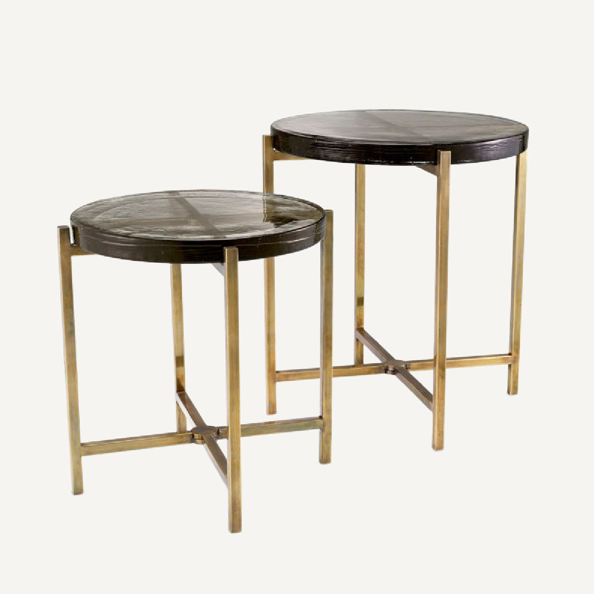 Table d'appoint dorée en verre soufflé (lot de 2) | Eichholtz Haymann | REMO-HOME, mobilier et décoration d'intérieur