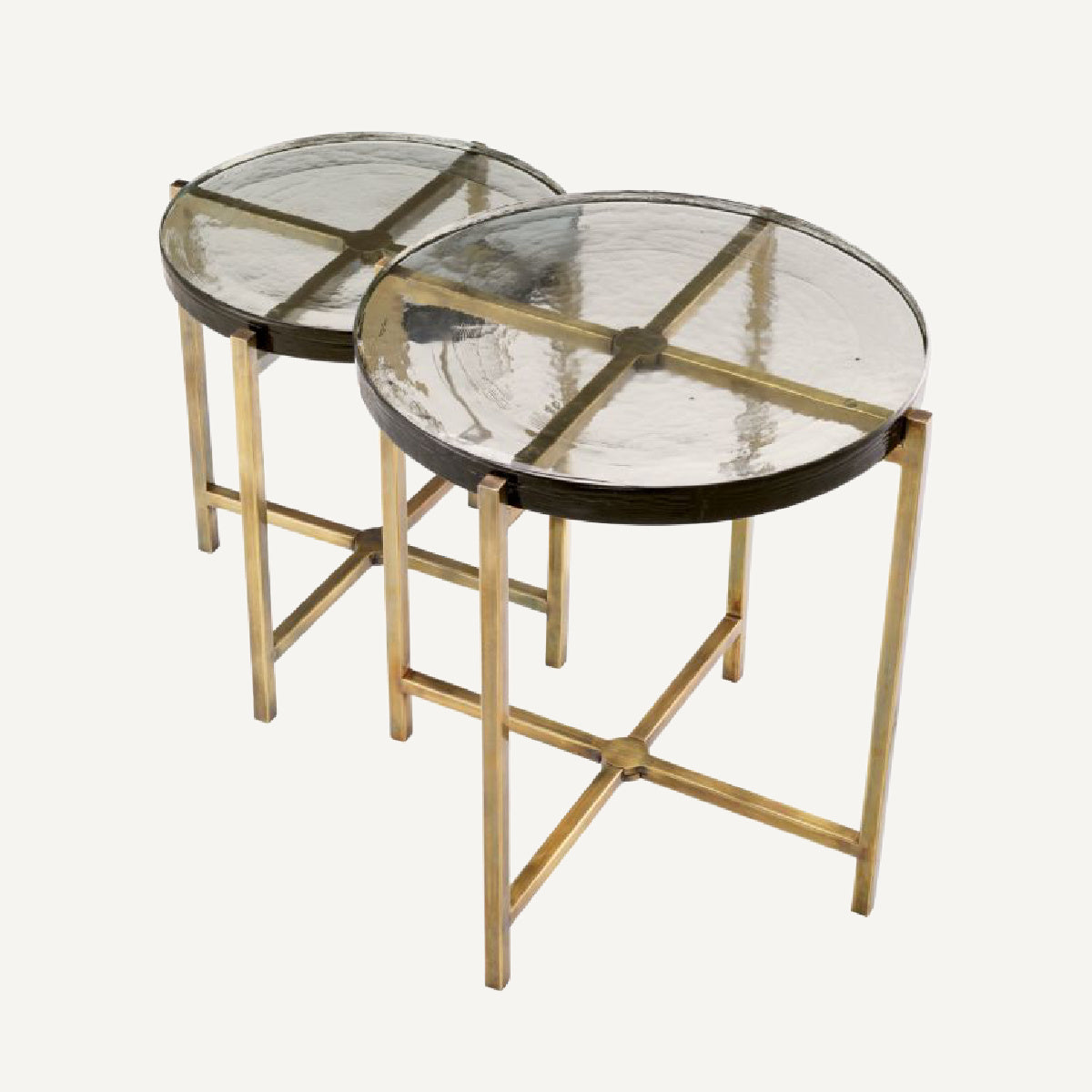 Table d'appoint dorée en verre soufflé (lot de 2) | Eichholtz Haymann | REMO-HOME, mobilier et décoration d'intérieur