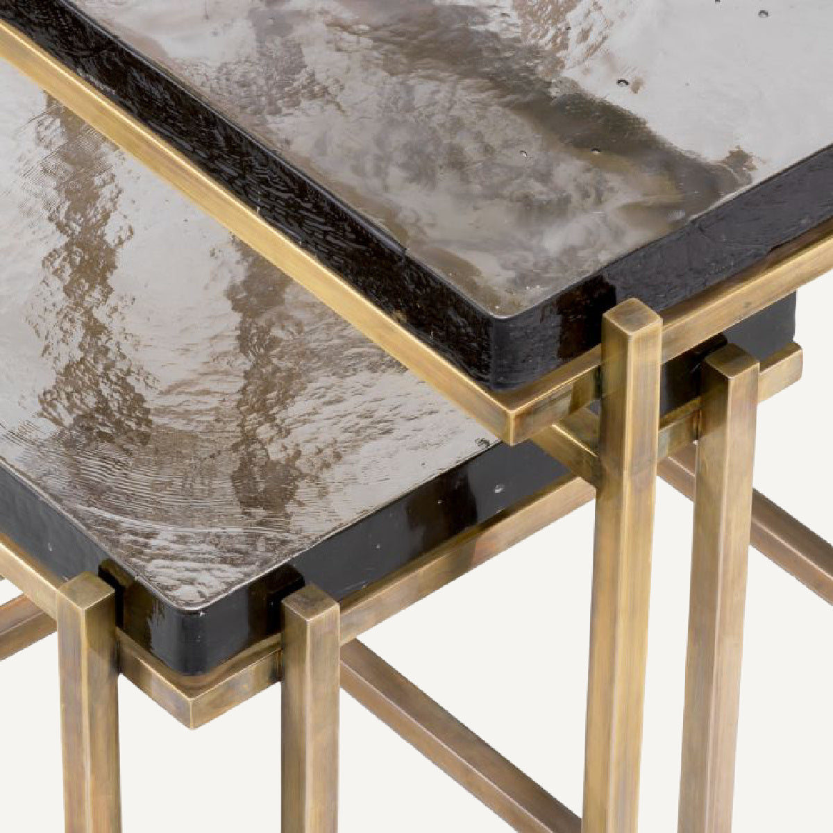 Table d'appoint dorée en verre soufflé (lot de 2) | Eichholtz Niemeyer | REMO-HOME, mobilier et décoration d'intérieur