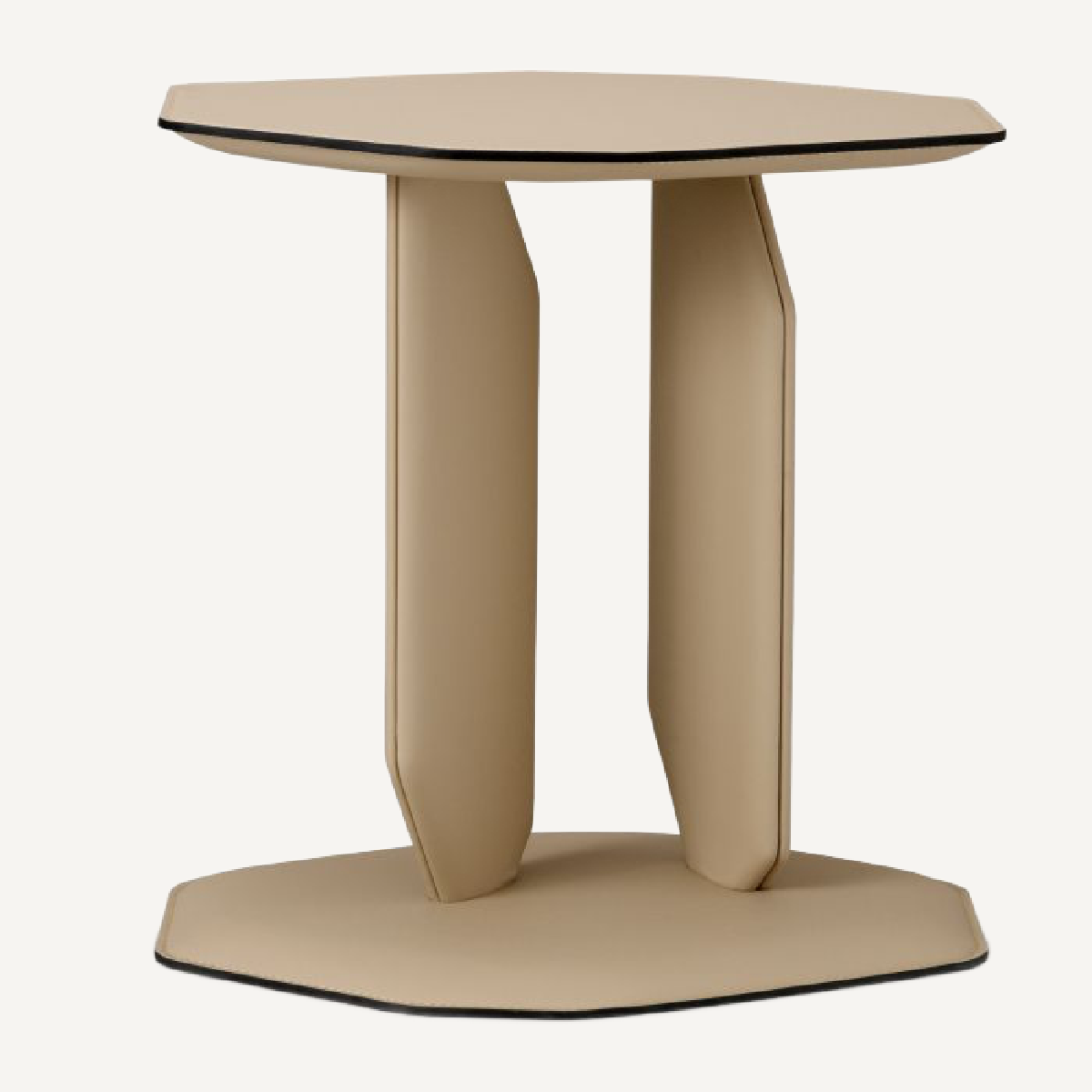 Table d'appoint en cuir cappuccino | Eichholtz Maurizio | REMO-HOME, mobilier et décoration d'intérieur