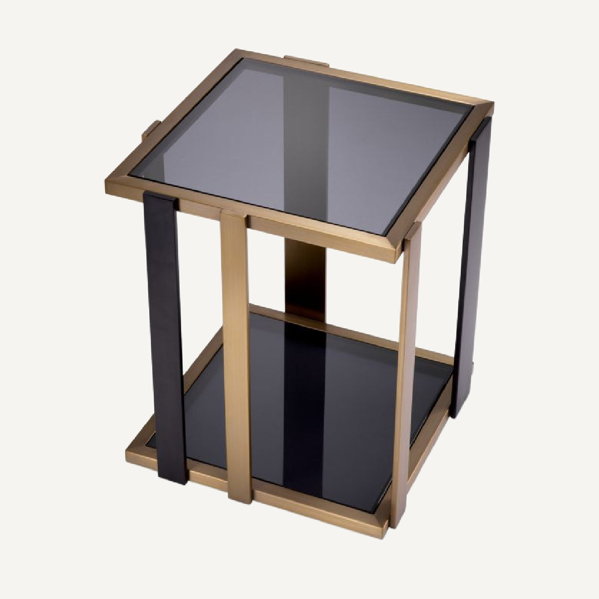 Table d'appoint en laiton brossé et verre fumé | Eichholtz Clio | REMO-HOME, mobilier et décoration d'intérieur