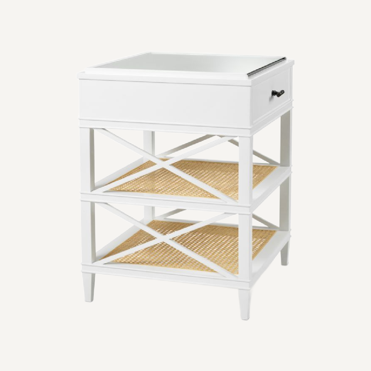 Table de chevet blanche en rotin | Eichholtz Bahamas | REMO-HOME, mobilier et décoration d'intérieur