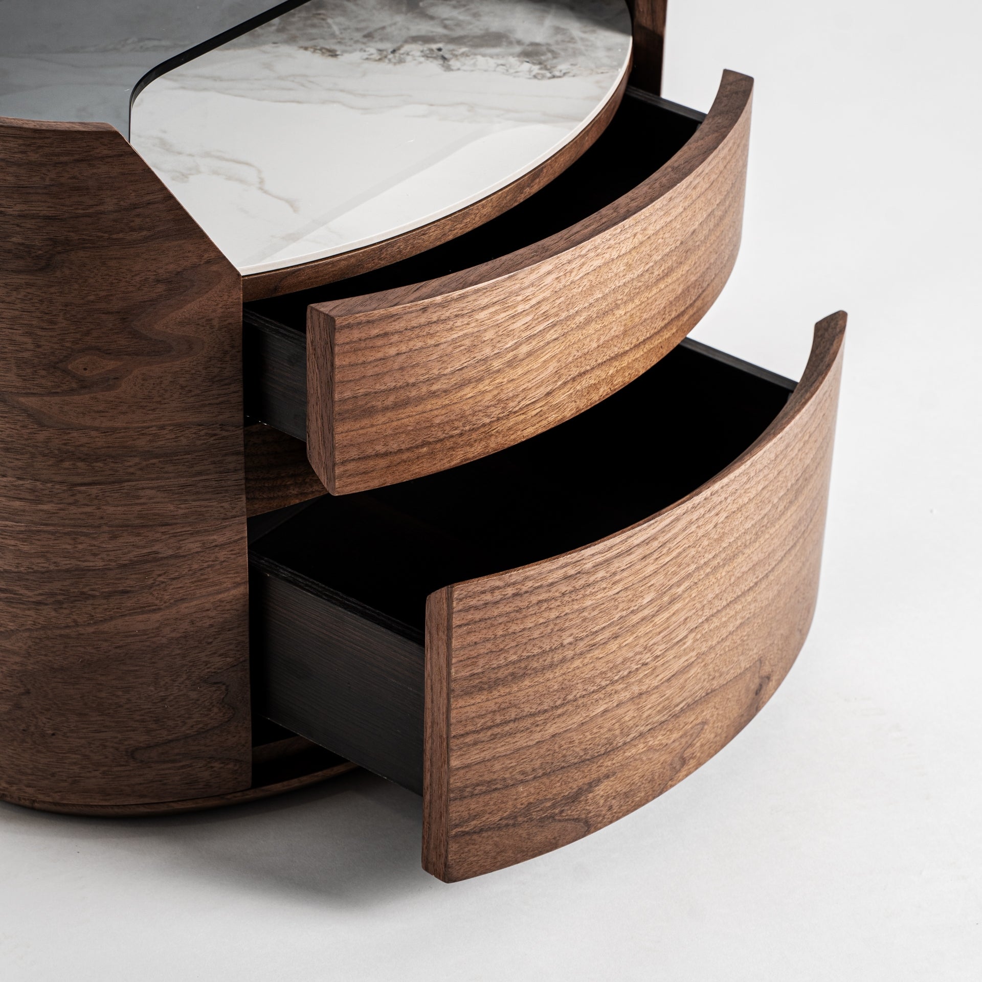 Table de chevet bois verre céramique blanc | VICAL Lecco | REMO-HOME, mobilier design et décoration d'intérieur