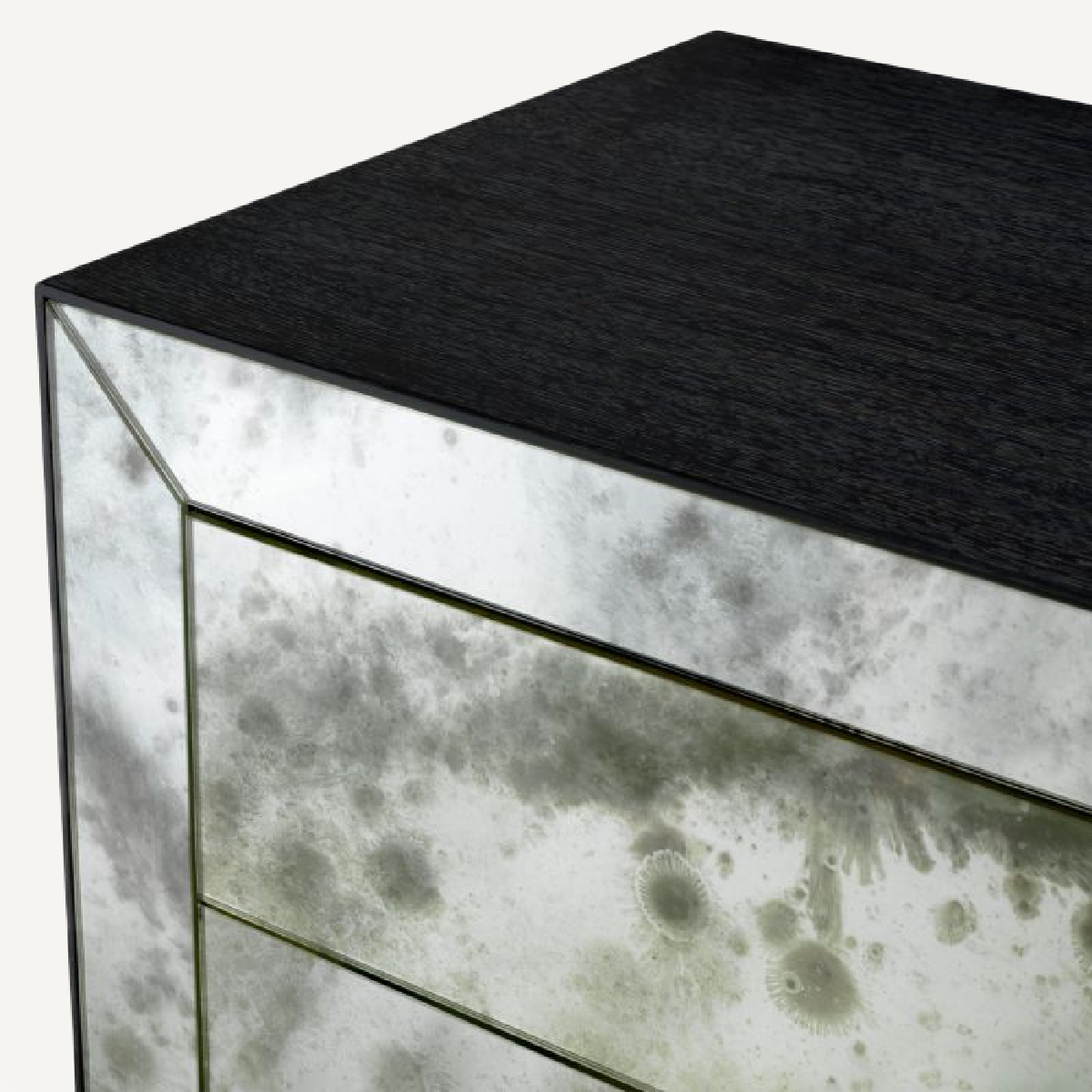 Table de chevet en chêne gris anthracite et verre miroir | Eichholtz Bogart | REMO-HOME, mobilier et décoration d'intérieur