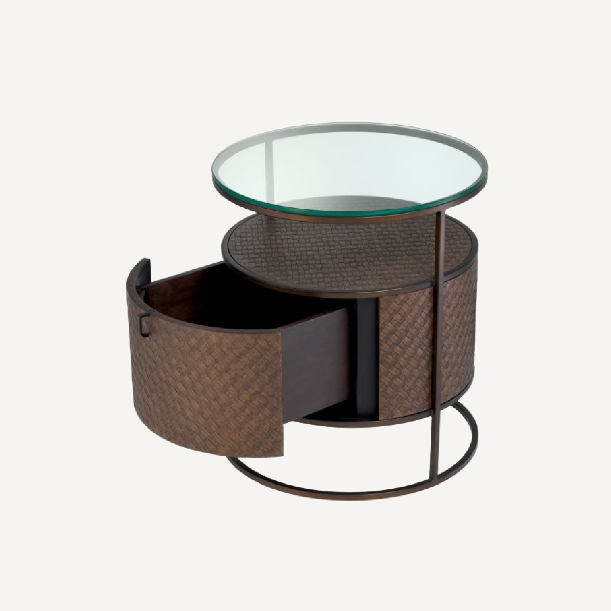 Table de chevet en chêne tressé marron | Eichholtz Napa Valley | REMO-HOME, mobilier et décoration d'intérieur