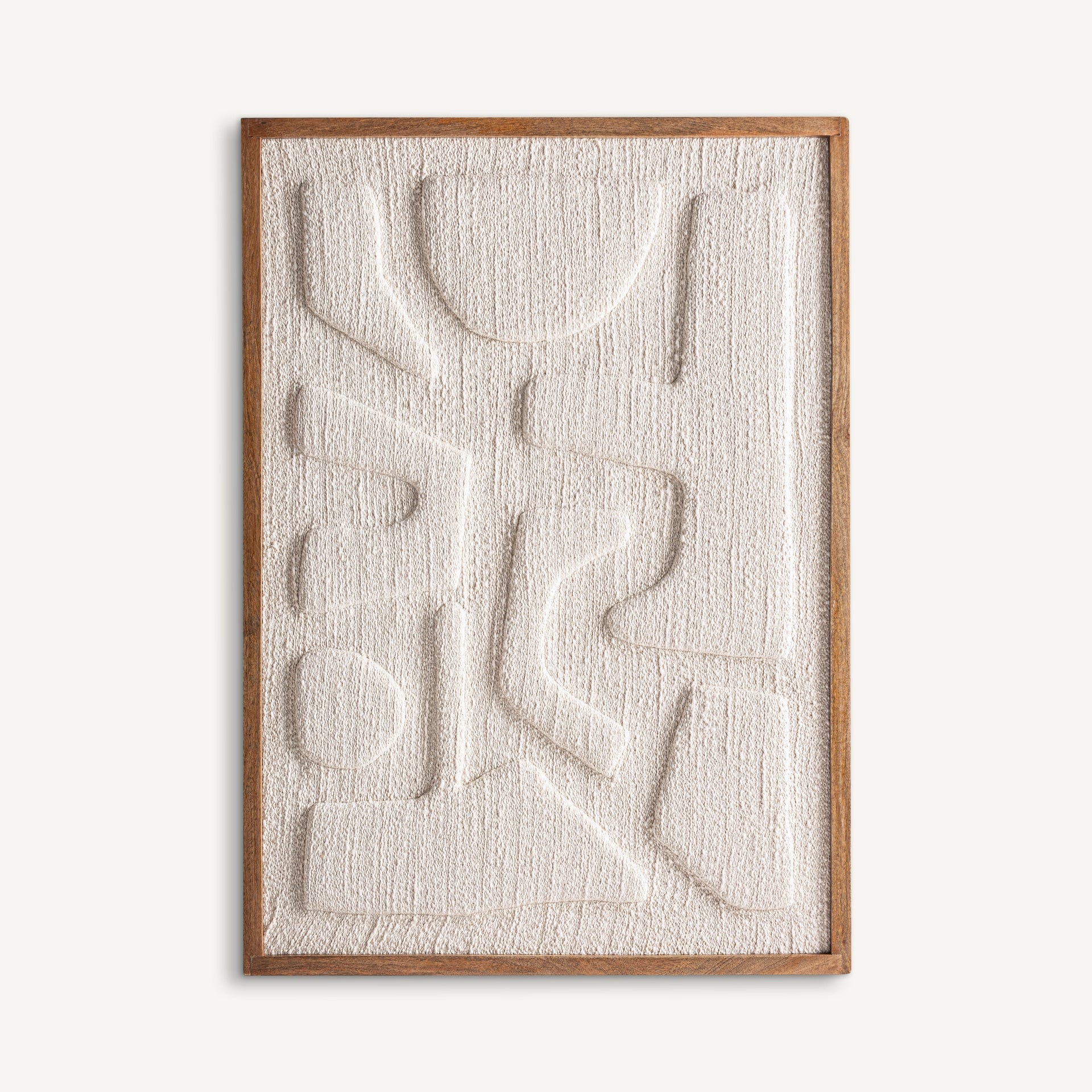 Tableau coton blanc-cassé & bois de manguier | VICAL Sobek | REMO-HOME, mobilier design et décoration d'intérieur