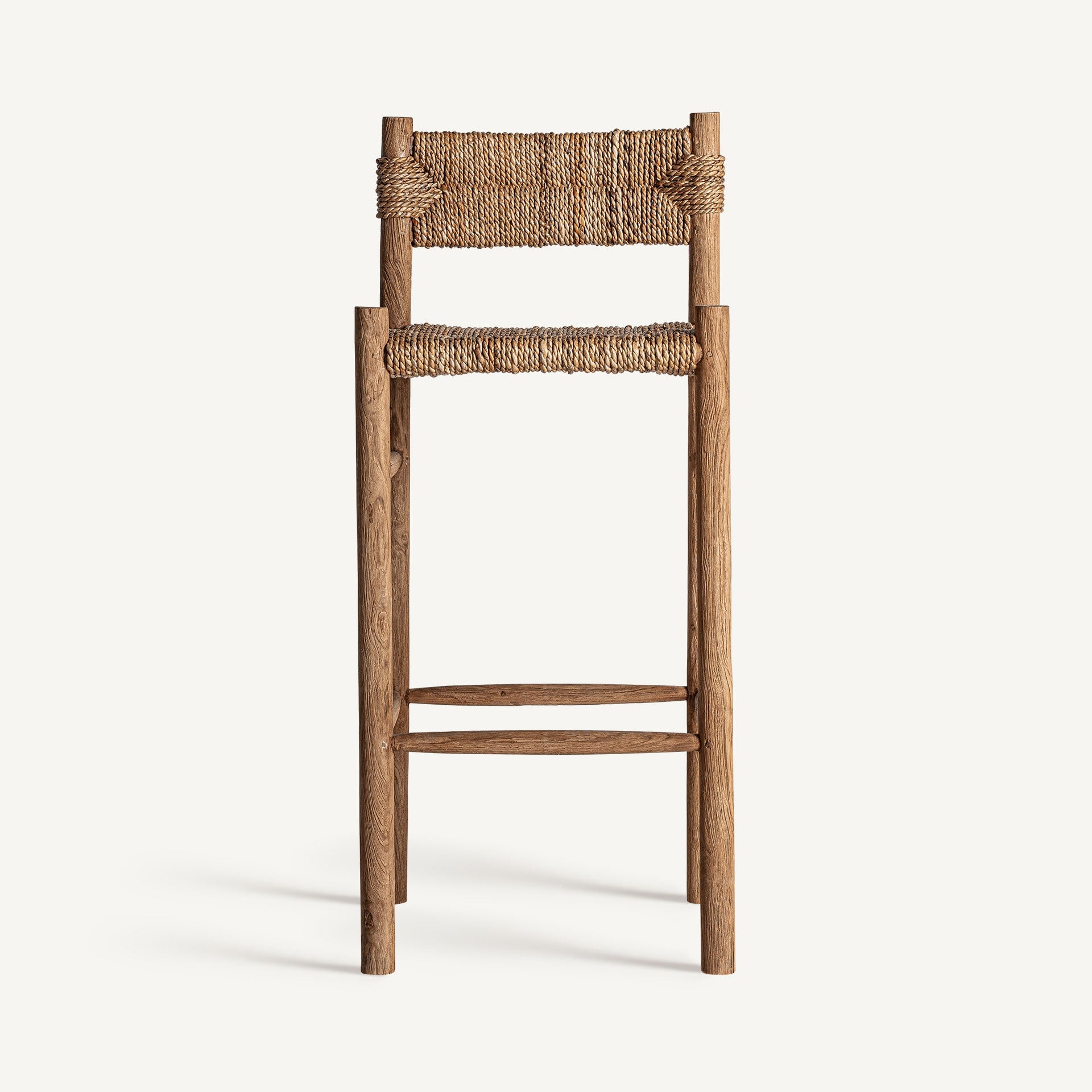 Tabouret de bar bois de teck et fibre naturelle | VICAL Voghera | REMO-HOME, mobilier design et décoration d'intérieur