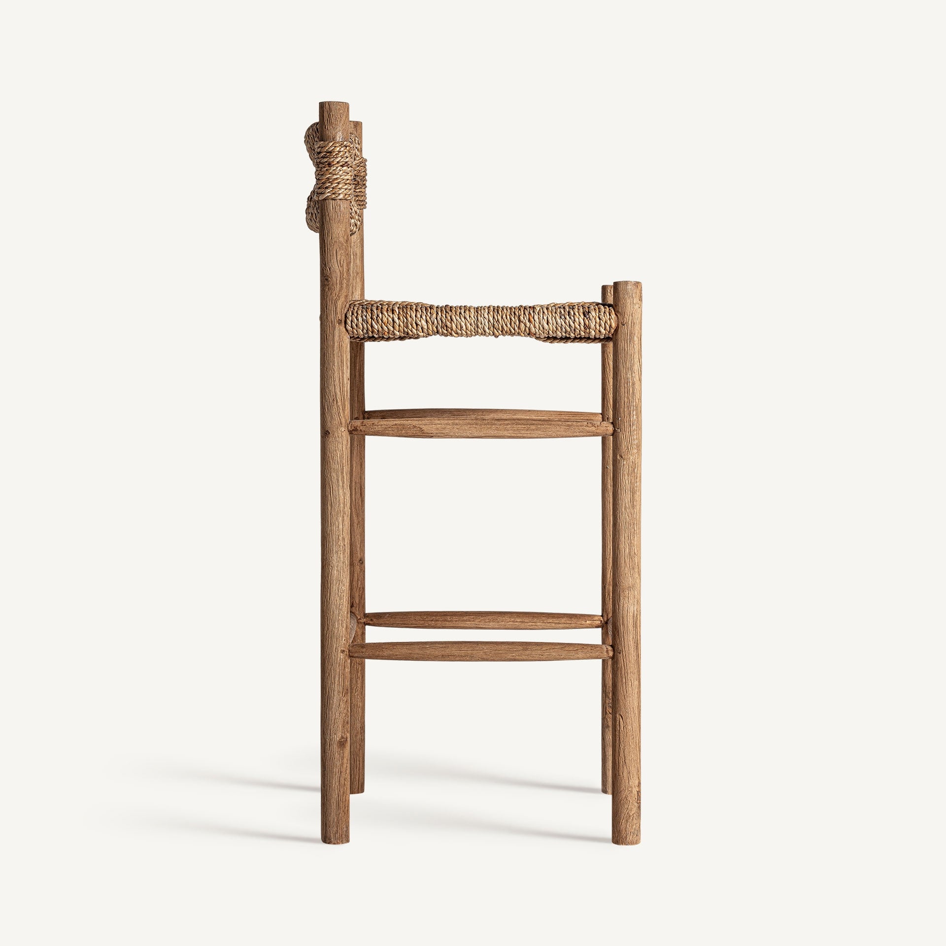 Tabouret de bar bois de teck et fibre naturelle | VICAL Voghera | REMO-HOME, mobilier design et décoration d'intérieur