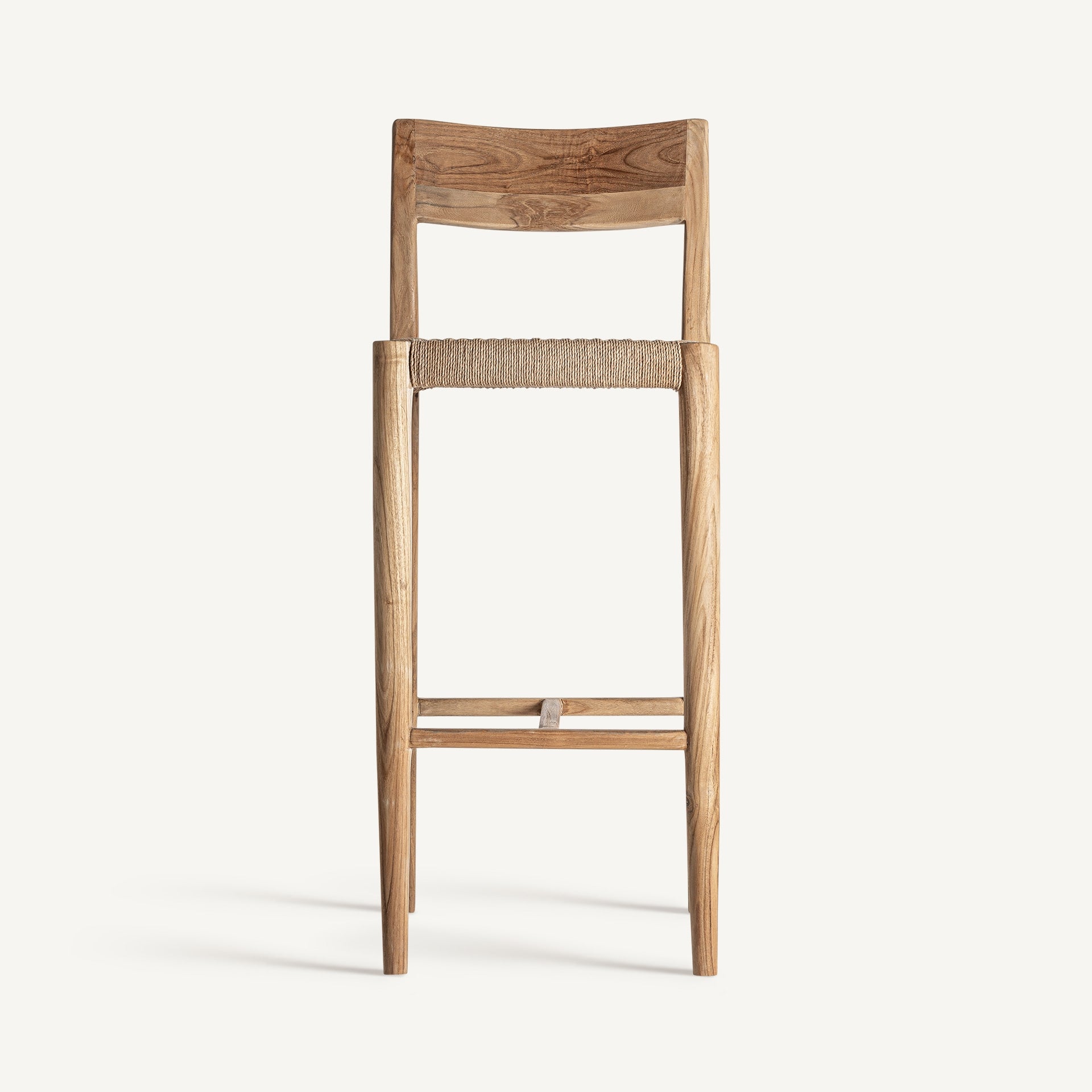 Tabouret de bar teck massif et tressage naturel | VICAL Caen | REMO-HOME, mobilier design et décoration d'intérieur