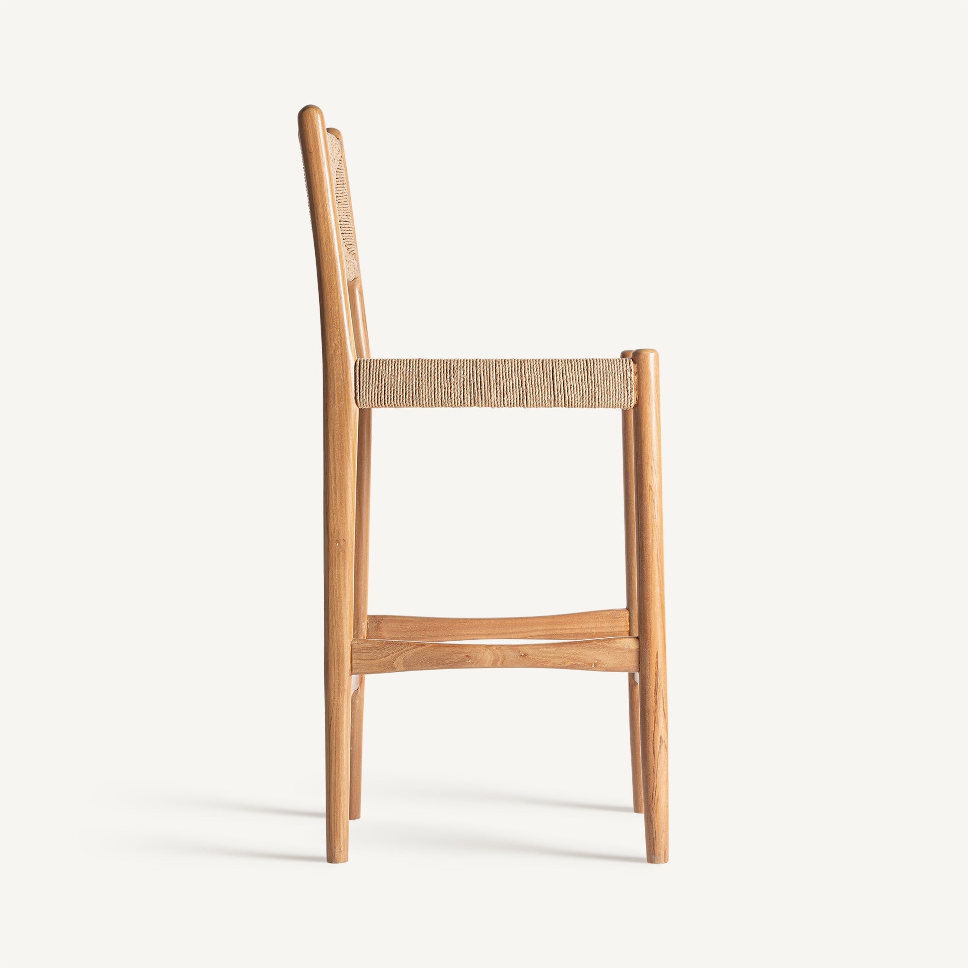 Tabouret de bar teck naturel et assise chanvre | VICAL Agia | REMO-HOME, mobilier design et décoration d'intérieur
