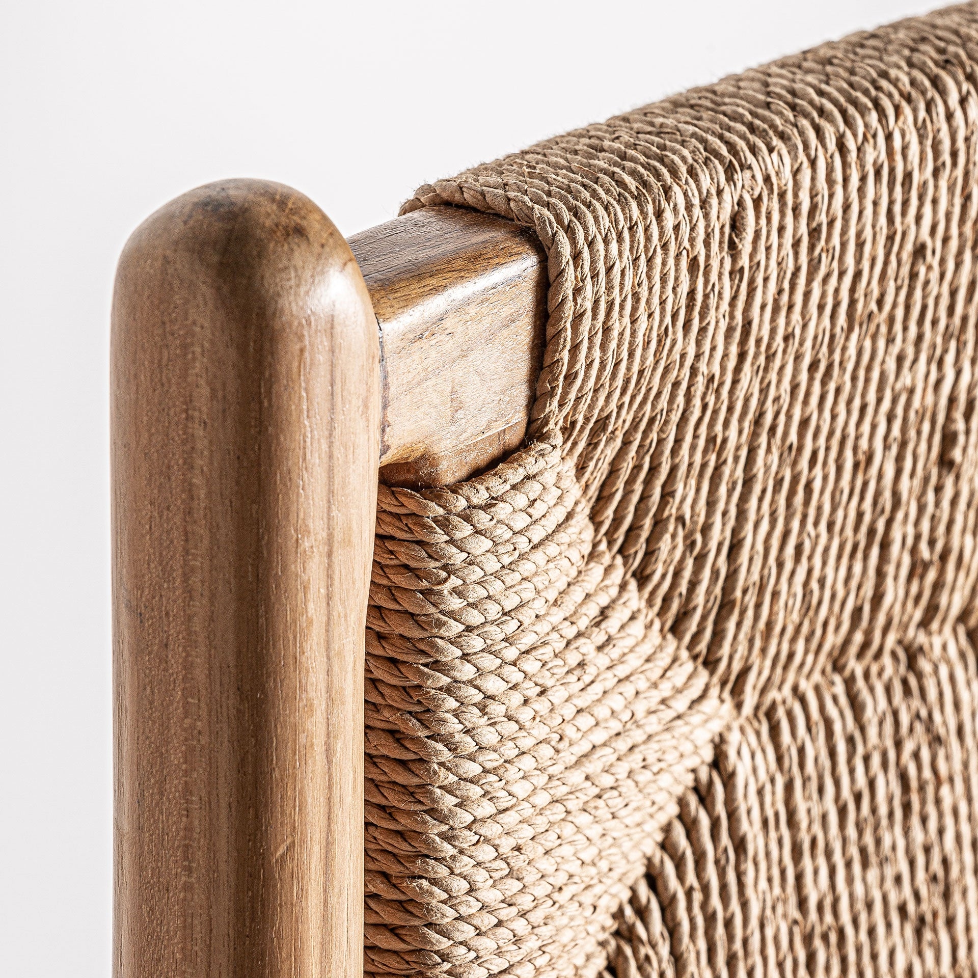 Tabouret de bar teck naturel et assise chanvre | VICAL Agia | REMO-HOME, mobilier design et décoration d'intérieur