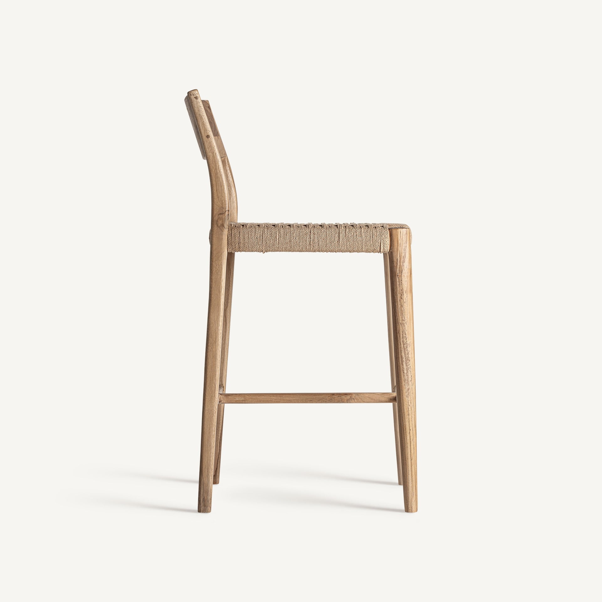 Tabouret haut bois de teck et paille tressée | VICAL Vercelli | REMO-HOME, mobilier design et décoration d'intérieur