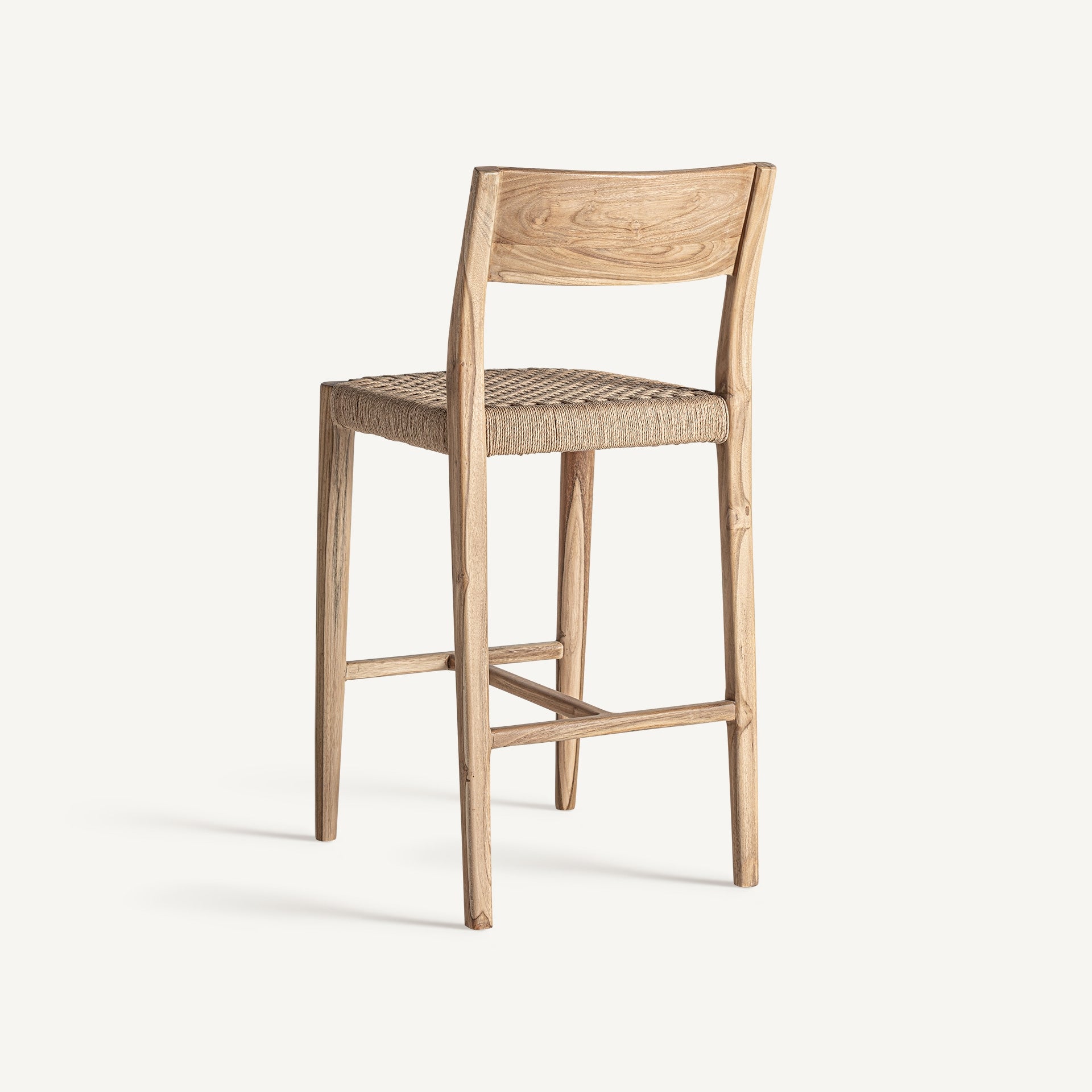 Tabouret haut bois de teck et paille tressée | VICAL Vercelli | REMO-HOME, mobilier design et décoration d'intérieur