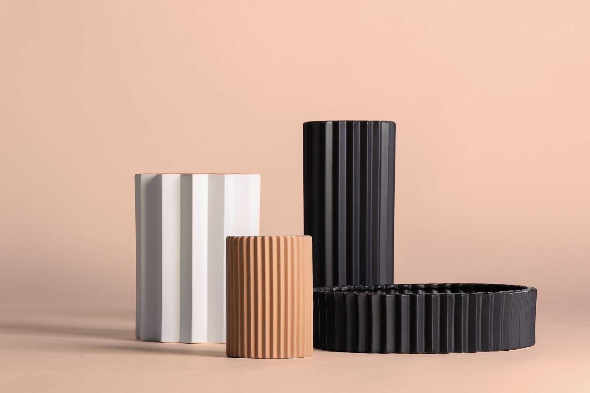 Vase céramique marron art déco | VICAL Plissé Stone | REMO-HOME, mobilier design et décoration d'intérieur