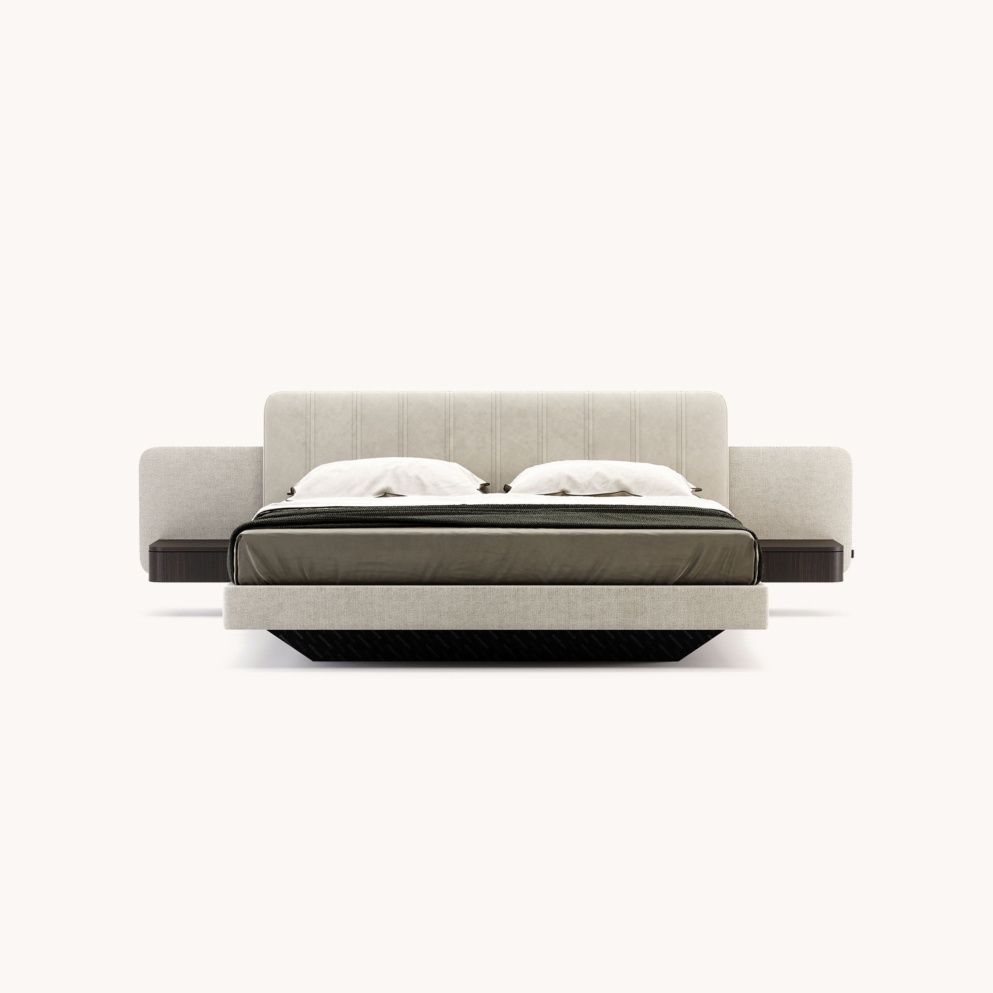 Lit en microfibre blanc écru | Domkapa Amanda