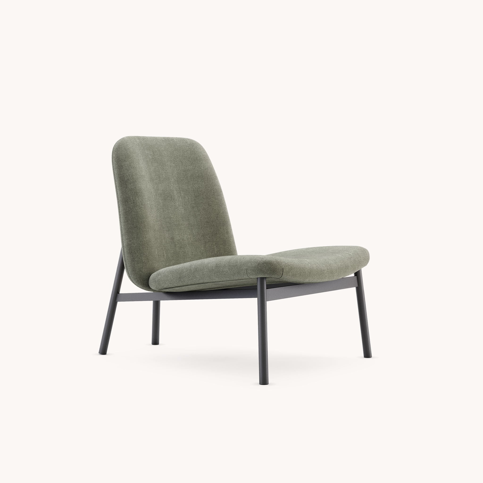 Fauteuil en tissu vert de gris | Domkapa Edison