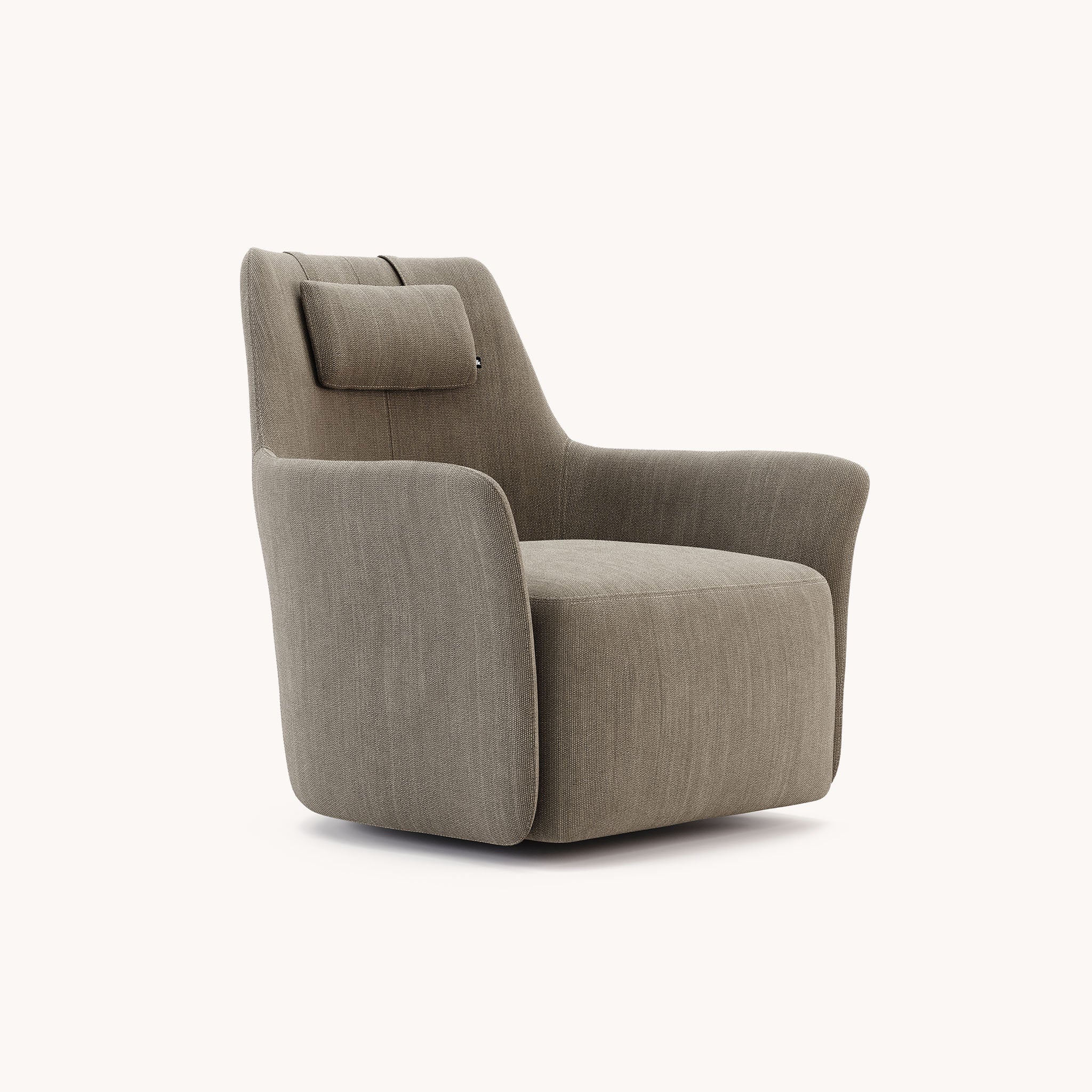 Fauteuil pivotant en tissu marron | Domkapa Alexander