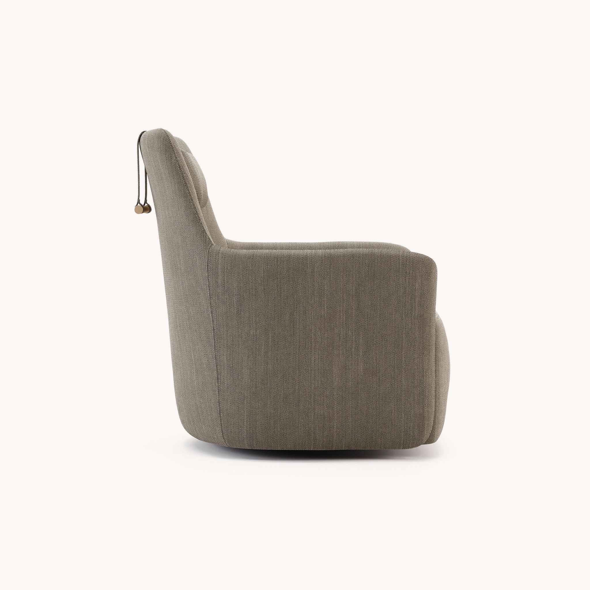 Fauteuil pivotant en tissu marron | Domkapa Alexander