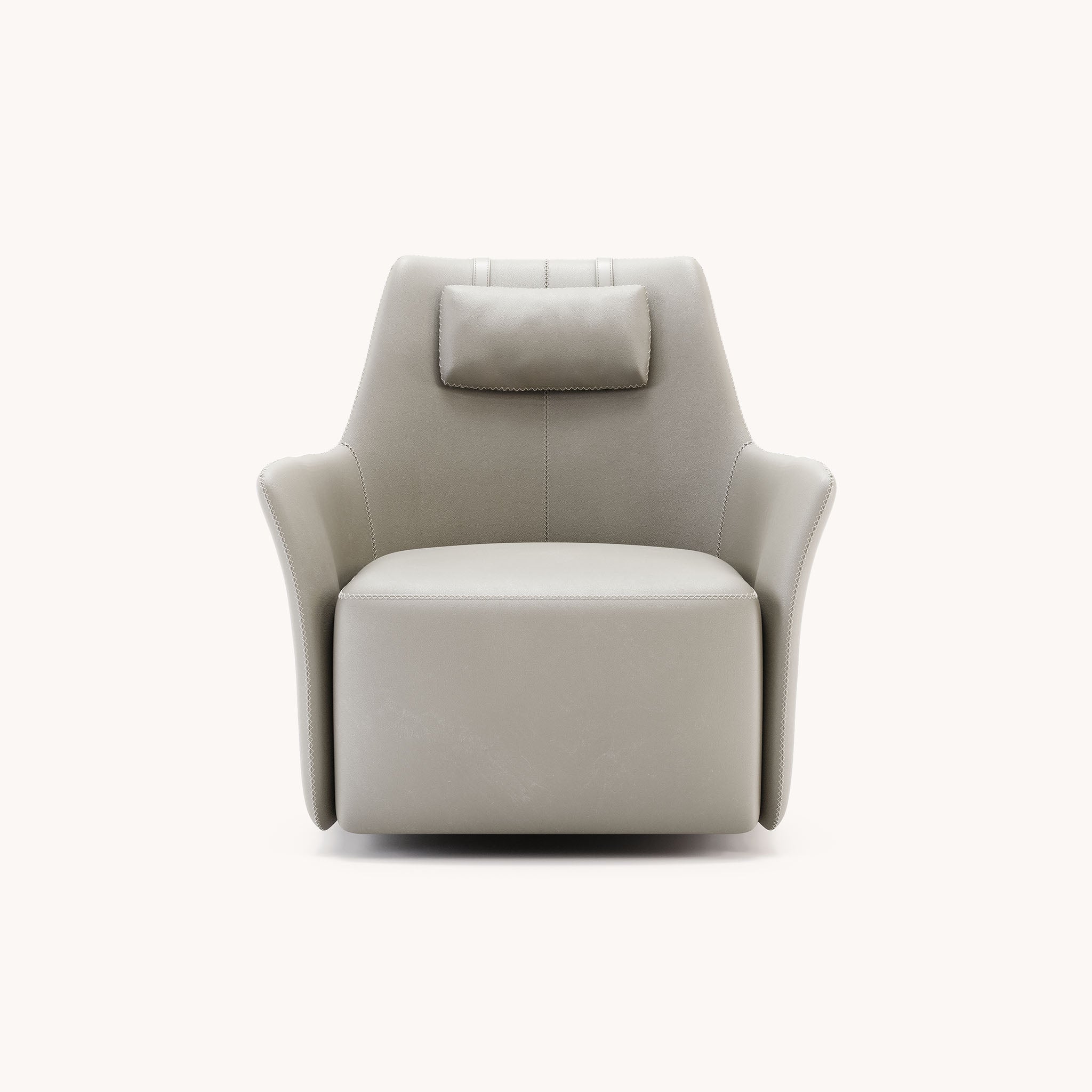 Fauteuil pivotant en cuir gris | Domkapa Alexander