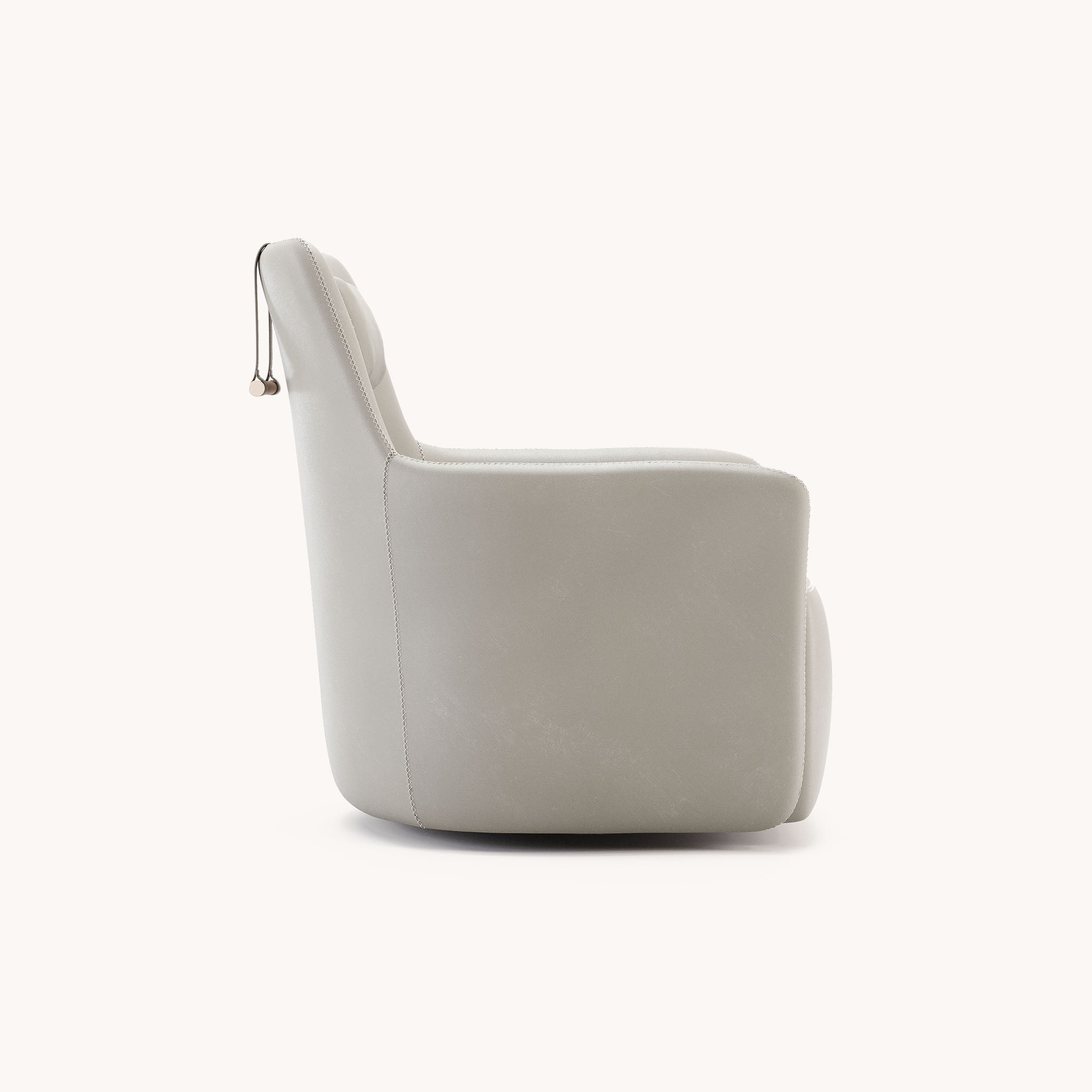 Fauteuil pivotant en cuir gris | Domkapa Alexander