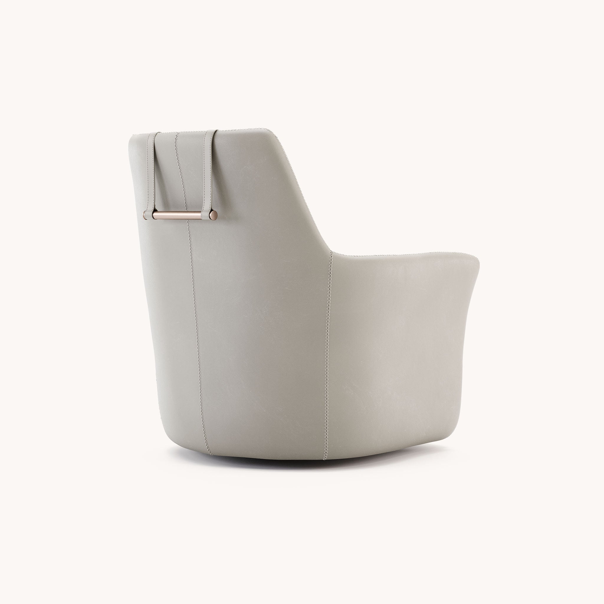 Fauteuil pivotant en cuir gris | Domkapa Alexander