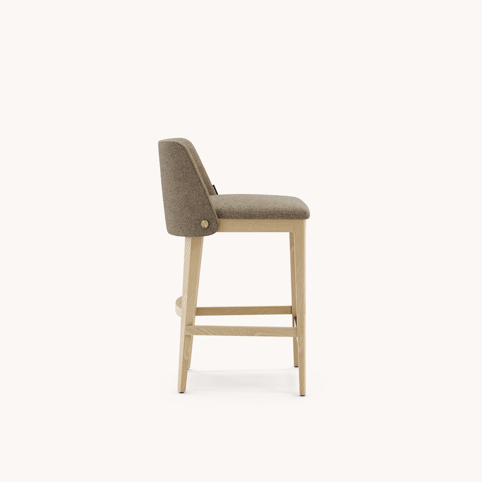 Chaise de comptoir en tissu marron | Domkapa Louise